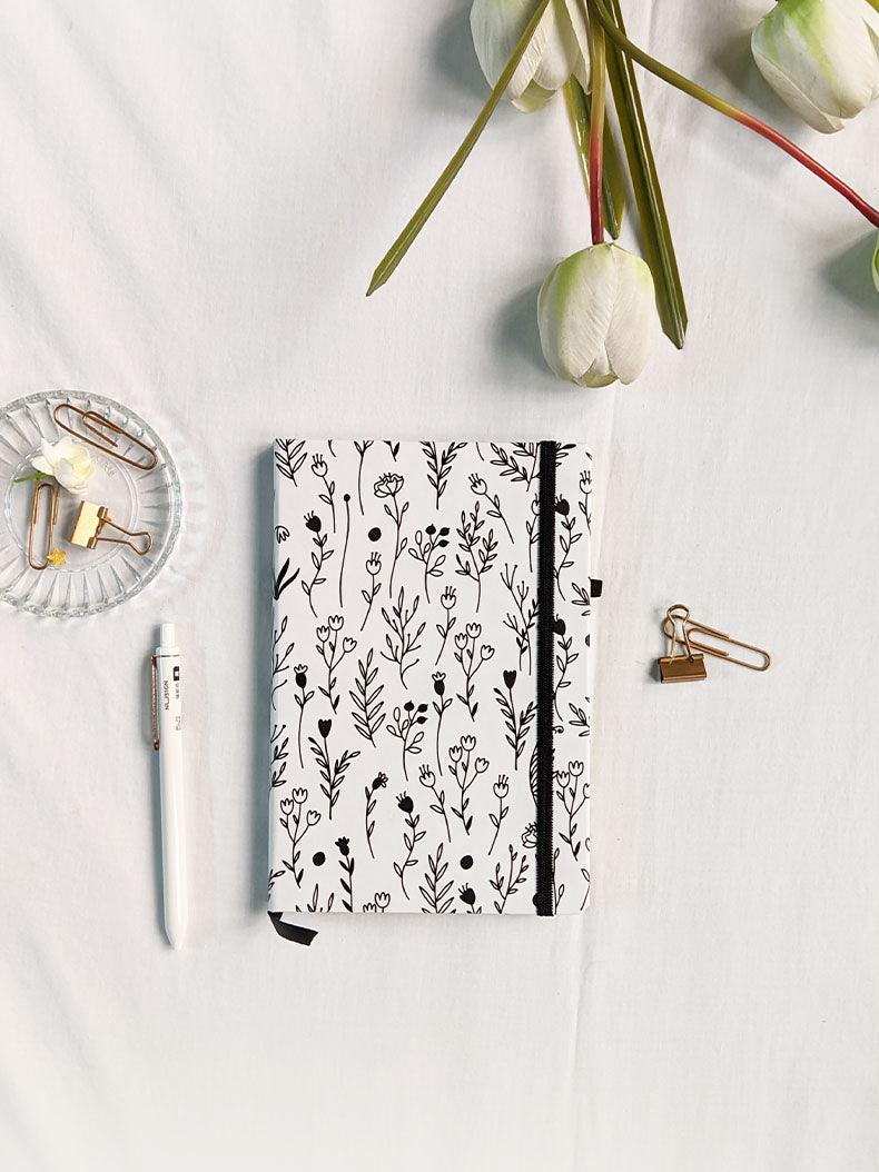 Black & White Floral Journal