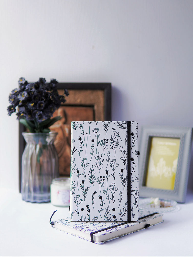 Black & White Floral Journal